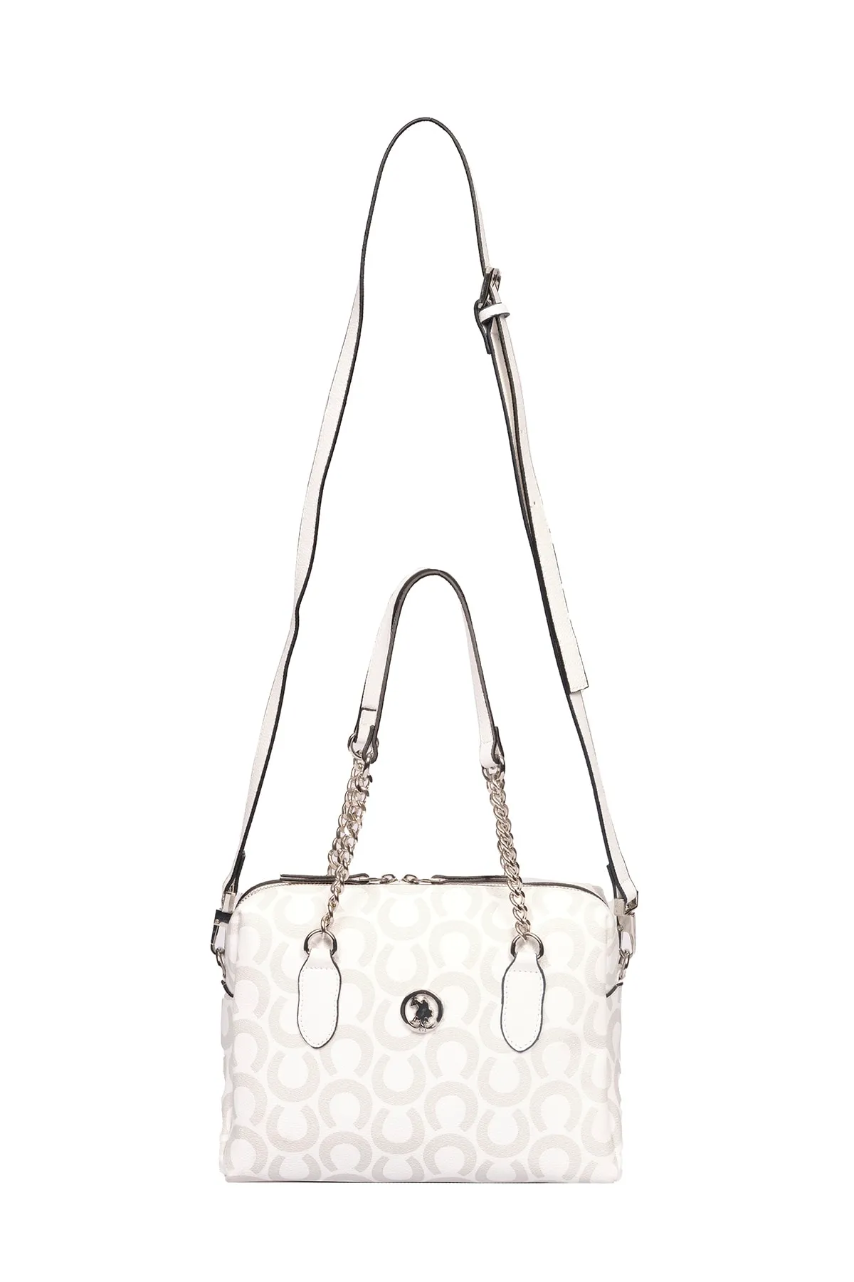 Kadın Omuz Çantası-BeyazGri-Beyaz 