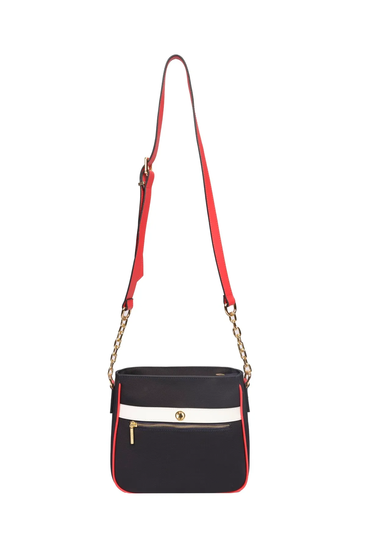 Kadın Omuz Çantası-Lacivert Beyaz Kırmızı 