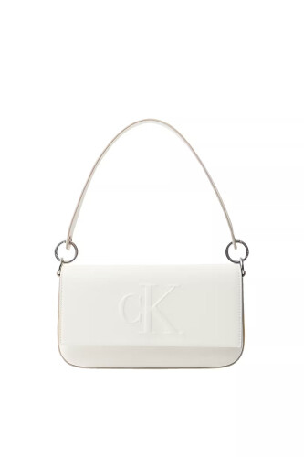 Kadın Omuz Çantası Sculpted Flap Shoulder Pouch - Beyaz - Calvin Klein