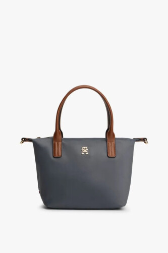 Kadın Popette Mini Kontrast Saplı El Çantası - Gri 