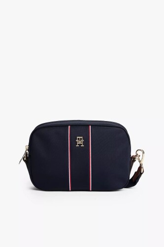 Kadın Popette Şerit Detaylı Kamera Çantası - Lacivert - Tommy Hilfiger