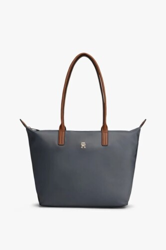 Kadın Popette Tote Omuz Çantası - Gri 