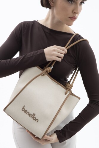 Kadın Print Kol Çantası - Bej 