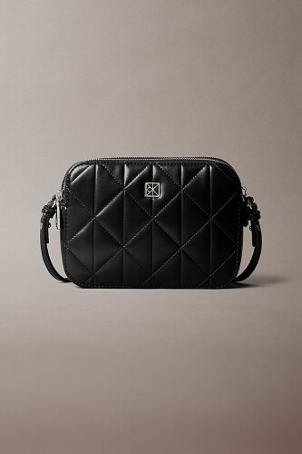 Kadın Quilted Double Zip Çapraz Çanta - Siyah - Calvin Klein