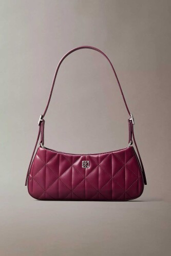 Kadın Quilted Small Shoulder Bag Omuz Çantası - Mürdüm - Calvin Klein