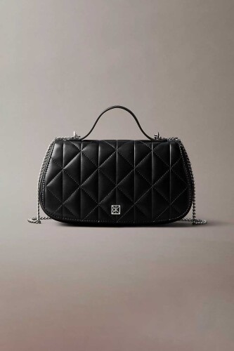 Kadın Quilted Top Handle Bag Omuz Çantası - Siyah - Calvin Klein