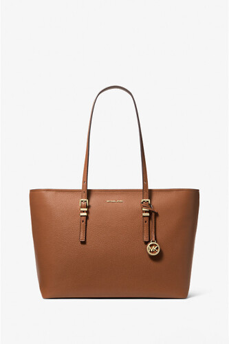 Kadın Quinn Büyük Çakıllı Dokulu Tote Omuz Çantası - Kahverengi 