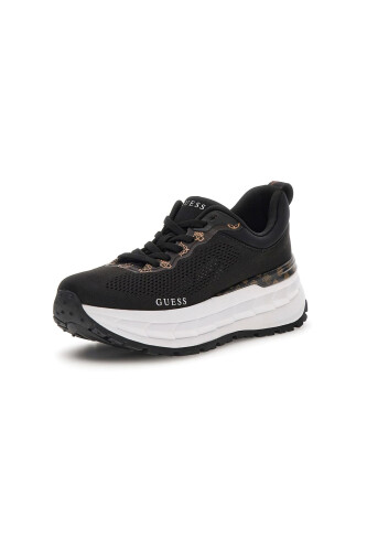 Kadın Runit2 Monogram Desenli Kalın Tabanlı Sneaker - Siyah 