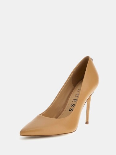 Kadın Sabalia Hakiki Deri Topuklu Ayakkabı-Bej 