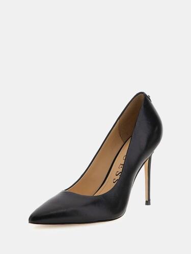 Kadın Sabalia Hakiki Deri Topuklu Ayakkabı-Siyah 