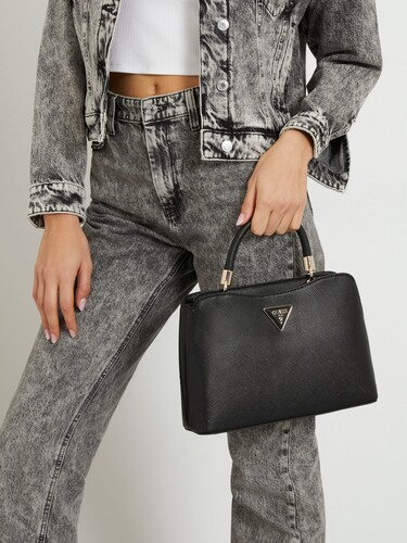 Kadın Saffiano Gizele El Çantası-Siyah - Guess