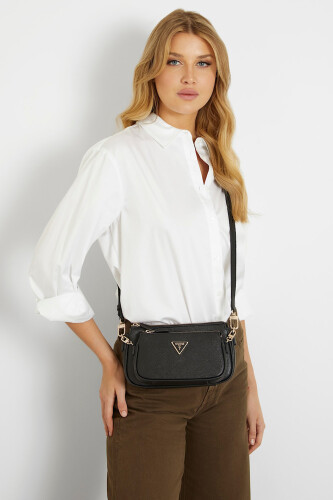 Kadın Saffiano Noelle Mini Çapraz Çanta - Siyah 