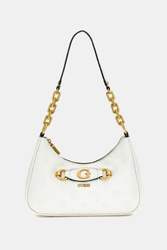 Kadın Şakayıp 4G Logolu İzzy Omuz Çantası - Krem - Guess