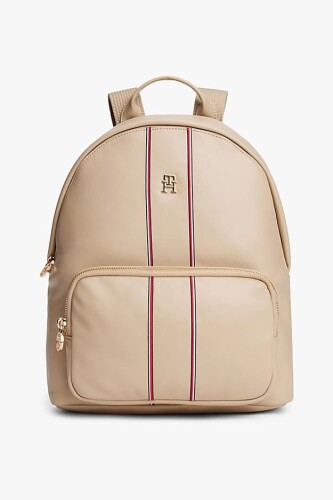 Kadın Şerit Detaylı Sırt Çantası - Bej 