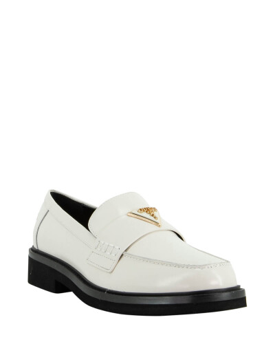 Kadın Shatha Hakiki Deri Loafer Ayakkabı-Krem - Guess