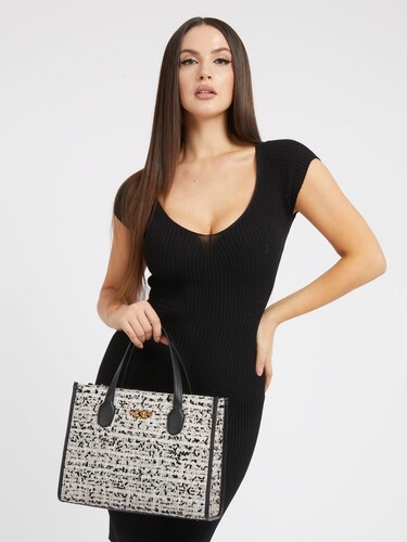 Kadın Silvana Tüvit El Çantası-Beyaz - Guess