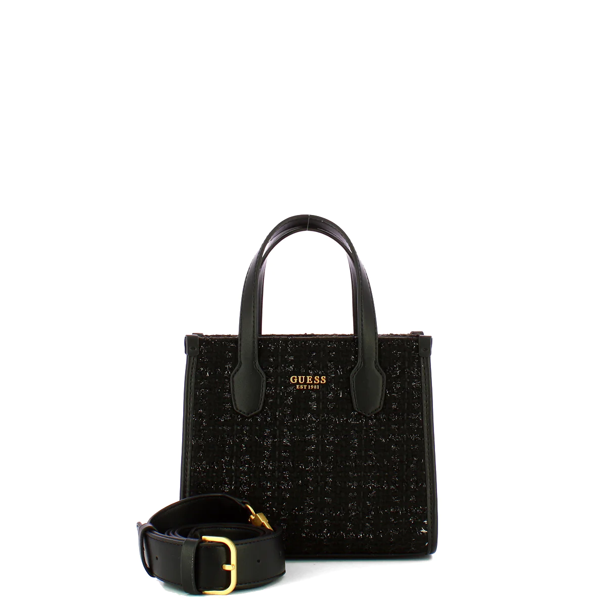 Kadın Silvana Tüvit El ve Omuz Çantası-Siyah 