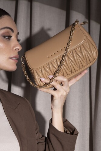 Kadın Sly Kırınkıl Çapraz Çanta - Camel 