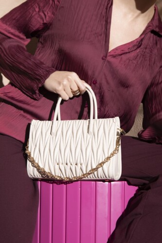 Kadın Sly Kırınkıl El Çantası - Bej 