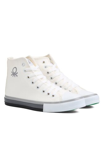 Kadın Bilekli Sneaker Spor Ayakkabı - Beyaz/Gri 