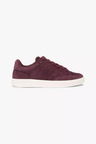 Kadın Süet Heritage Court Sneaker - Bordo - Tommy Hilfiger