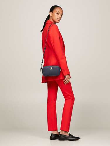 Kadın TH Amblemli Çapraz Kamera Çantası - Lacivert 