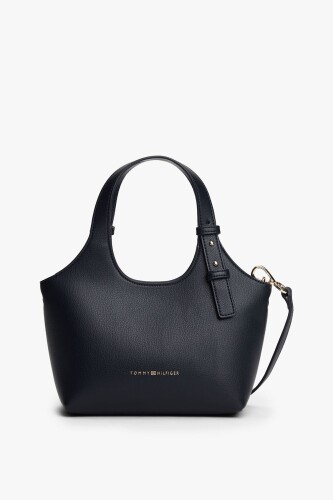 Kadın TH Logo Mini Tote Omuz Askılı El Çantası - Lacivert 
