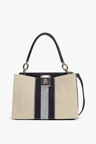 Kadın Th Mini Tote Canvas Omuz Çantası - Lacivert - Tommy Hilfiger