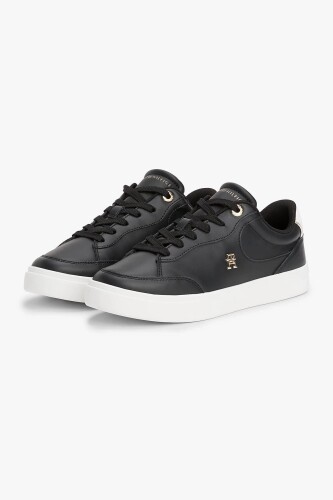 Kadın Th Monogram Court Sneaker - Siyah 