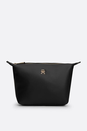Kadın TH Monogram Fermuarlı Makyaj Çantası - Siyah - Tommy Hilfiger