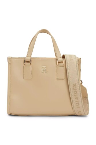 Kadın TH Monotip Mini Tote El Ve Omuz Çantası - Bej - Tommy Hilfiger