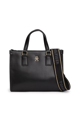 Kadın TH Monotip Mini Tote El Ve Omuz Çantası - Siyah - Tommy Hilfiger
