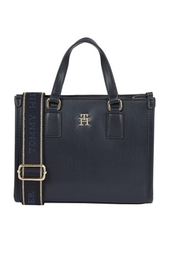Kadın TH Monotip Mini Tote Omuz Çantası - Mavi - Tommy Hilfiger