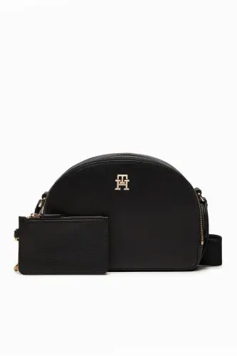 Kadın TH MONOTYPE HALF Ayarlanabilir Askılı Omuz Çantası - Siyah 