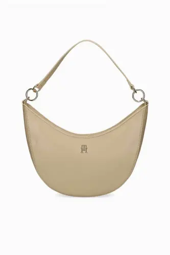 Kadın TH MONOTYPE Halka Askılı Mini Cüzdan Aksesuarlı Omuz Çantası - Bej 