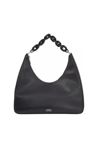 Kadın TH SOFT Leather Omuz Çantası - Siyah 