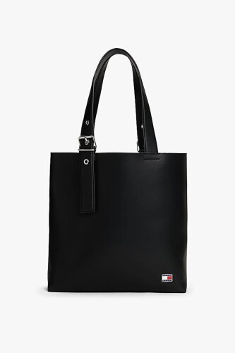 Kadın Tokalı Askılı Tote Omuz Çantası - Siyah - Tommy Hilfiger