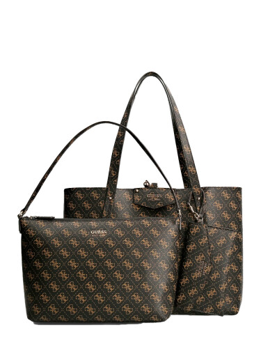 Kadın Üçlü Omuz Çantası-Kahve - Guess