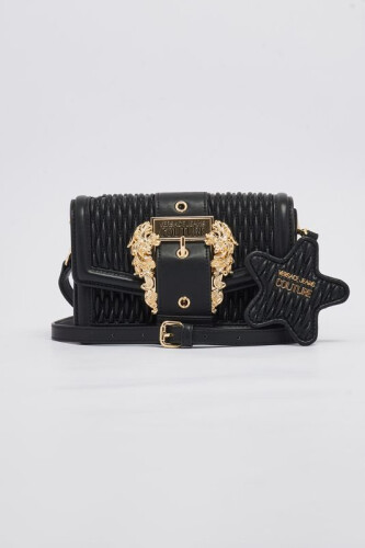 Kadın Versace Couture Mini Omuz Çantası - Siyah 