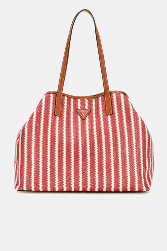 Kadın Vikky Rafya Shopper Çanta - Kırmızı 