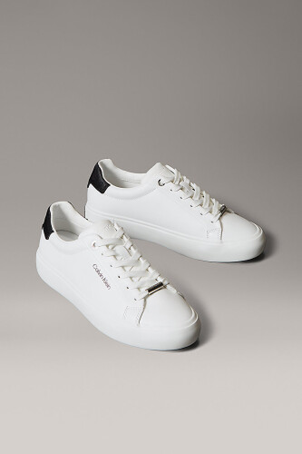 Kadın Vulcanic Moire Lace Up Sneaker - Beyaz - Calvin Klein