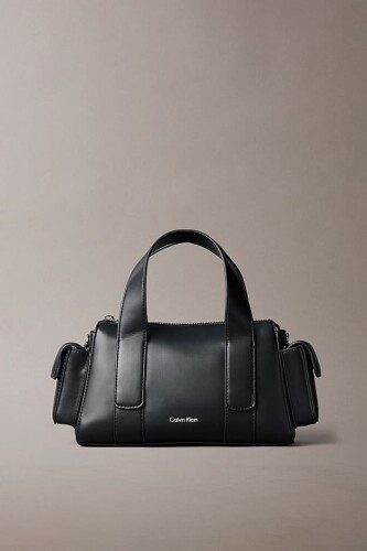 Kadın Yanları Cepli Çıkarılabilir Askılı El Çantası - Siyah 