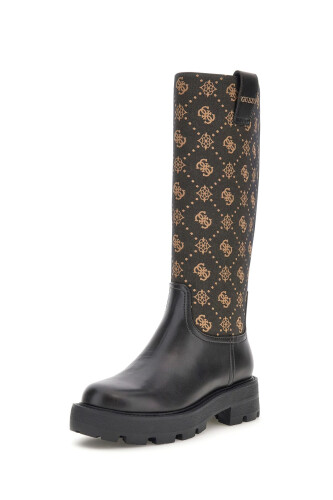 Kadın Yannis Monogram Desenli Traktör Tabanlı Çizme - Kahverengi 