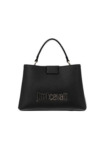 Kadın Metal Logo Detaylı El ve Omuz Çantası - Siyah 