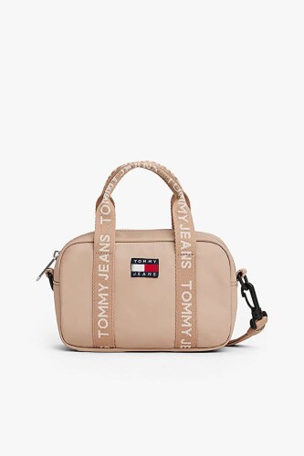 Kadın Yazılı Askılı Çapraz El Çantası - Bej - Tommy Hilfiger