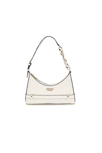 Kadın Zarela Top Fermuarlı Omuz Çantası - Beyaz 