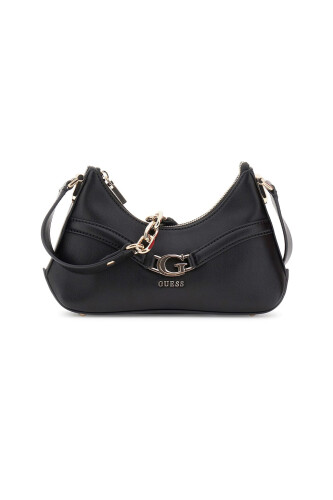 Kadın Zincir Aksesuarlı Yarım Ay Omuz Çantası - Siyah 
