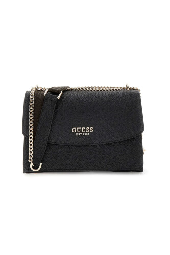 Kadın Zincir Askılı Dokulu Omuz Çantası - Siyah 