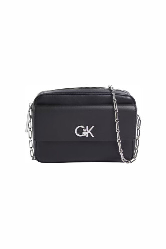Kadın Zincir Detaylı Omuz Çantası CK Re-Lock Camera Bag - Siyah - Calvin Klein