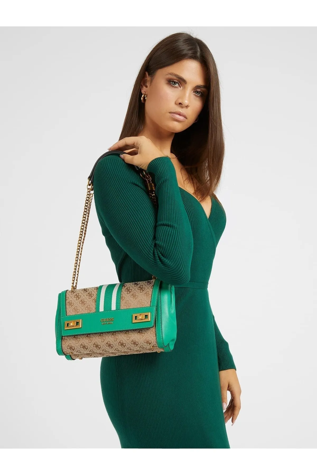 KATEY FLAP Kadın Omuz Çantası HWJB7870190-Yeşil 